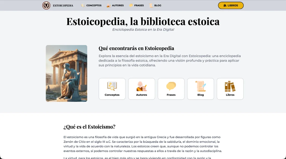 Estoicopedia — proyecto SEO de nicho